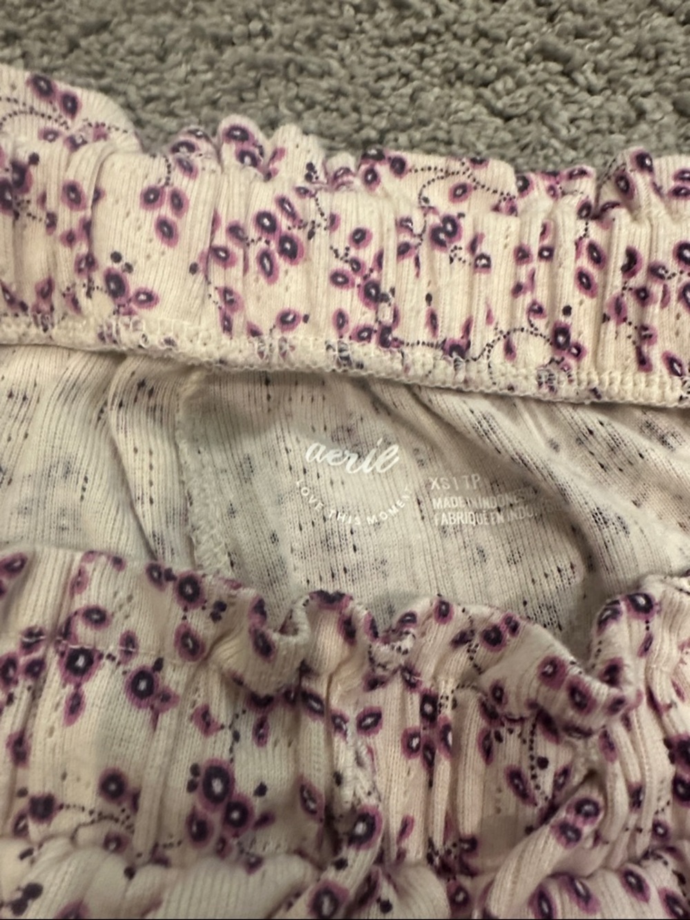 Aerie Off-Duty Pointelle Trouser PJ (XS, Pink Petal) - Picture 9 of 11